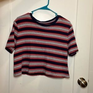 cropped striped shirt